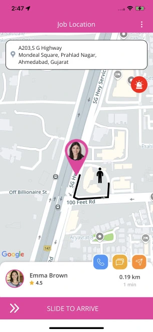 hair stylist accept the job request