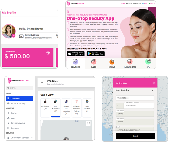 hair salon Web Panel