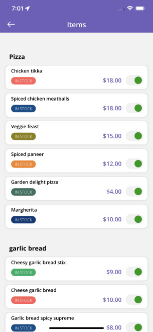 grocery items