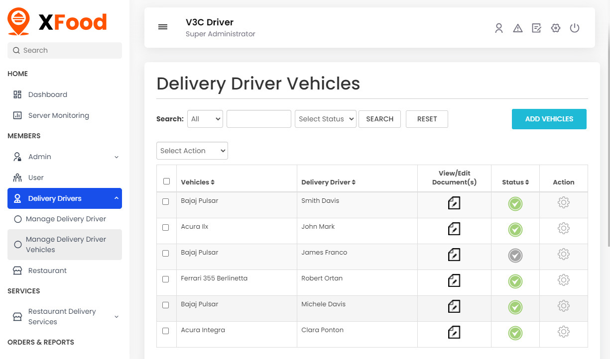 delivery driver vehicles